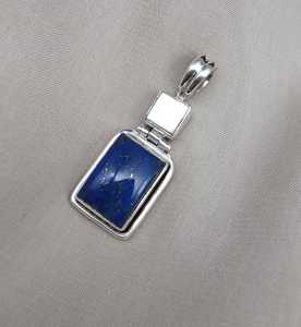 <b>Lapis</b> <b>Lazuli</b> Pearl <b>Pendant</b> 925 Sterling Silver Jewelry For Women Natural Gemstone Necklace Elegant Minimalist Gift - Product Image 2