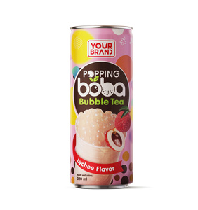 320ml YOUR BRAND Popping Boba Tea with Lychee Juice Drink Private Label Free Sample Vietnam Custom Beverage Manufacturer - Product Image 1