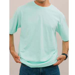 เสื้อยืดผู้ชายคุณภาพสูง 100% ผ้าฝ้าย ทรงหลวม พิมพ์ลายโลโก้ตามสั่ง เสื้อยืดลำลองผู้ชาย บริการ OEM เสื้อยืดผู้ชายแบบกำหนดเอง - Product Image 4