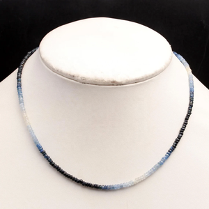 Excellent Quality Blue Sapphire 2.5-3mm Faceted Rondelle Beads 16 Inches <b>Sterling</b> <b>Silver</b> <b>Beaded</b> Necklace with <b>Silver</b> Clasp - Product Image 2