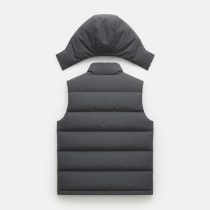 Custom logo Men's Outdoor Thicken Padded <b>Vest</b> Stand Collar Zipper Pocket Winter Jacket Gilet <b>Black</b> Quilted Puffer Waistcoat <b>Vest</b> - Product Image 5