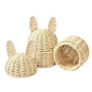 Woven Paper Bunny <b>Gift</b> Basket <b>Ramadan</b> Eid Mubarak Decoration Handmade Rabbit Basket Kids Party Favor <b>Gift</b> <b>Box</b> - Product Image 2