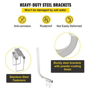 Guide per Rimorchio Barca in Acciaio da 22 Pollici (2 Pezzi) con Coperture in PVC Bianco e Accessori di Montaggio Completi Inclusi - Product Image 5
