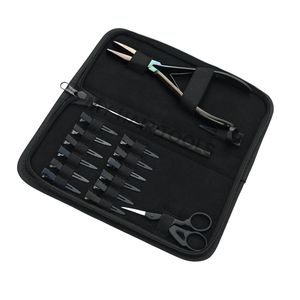 Kit d'outils premium pour extensions capillaires avec pince à perles plates, pince à sertir et à retirer les micro-anneaux, peigne, ciseaux et pinces bec de canard - Product Image 6