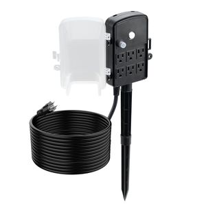 Cavo di prolunga da 7,6 m per esterni con 6 prese, 15A, copertura impermeabile e protezione da sovraccarico - Product Image 5