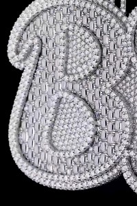 925 Sterling <b>Silver</b> Custom <b>Initial</b> Letter <b>Pendant</b> VVS Moissanite Diamond Name <b>Pendant</b> Iced Out Hip Hop <b>Pendant</b> - Product Image 6