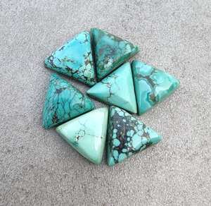 Turquoise tibétaine naturelle, forme triangulaire, cabochon, pierre précieuse calibrée, pierre précieuse en vrac pour bijoux - Product Image 5