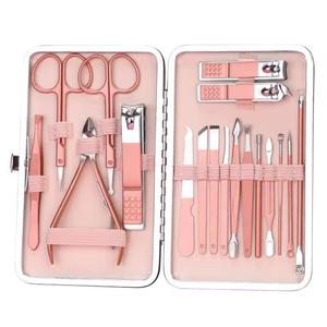 7 in 1 Professional Durable Stainless Steel <b>Nail</b> Kit Manicure Tools Set with Portable <b>Case</b> Pink Classic Style for Adult - Product Image 1
