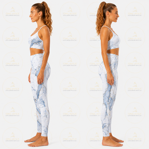 Conjunto de Yoga con Estampado de Mármol para Mujer, Leggings de Cintura Alta, Sujetador Deportivo, Ropa Deportiva para Gimnasio, Conjunto de Ropa Deportiva Activa para Mujer - Product Image 3