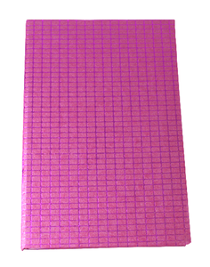 Camelon Exports Handmade Recycled Cotton Paper Hard Cover Notebook Embossed Checks Wood Acid Free Metallic Pink Rajasthan - Product Image 1