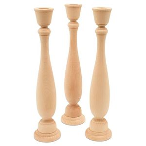 Natural Wooden <b>Taper</b> <b>Candle</b> Holder Handmade Tall Candlestick Stand Rustic Home Decoration - Product Image 6