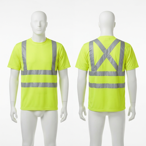 เสื้อยืดทำงานผู้ชาย 220 กรัม ผ้าฝ้าย/ใยไผ่ผสม สำหรับแผงสะท้อนแสง เสื้อยืดนิรภัย พิมพ์ลายดิจิตอลตามสั่ง ปักลาย ป้องกันรังสียูวี - Product Image 2