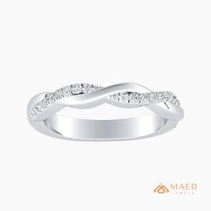 Anillo de Plata de Ley 925 con Moissanita Trenzada, Anillo de Boda con Diamantes, Joyería Fina, Anillo de Eternidad para Mujer - Product Image 1