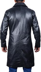 Manteau long en cuir véritable pour homme, fabriqué en usine, nouvelle mode, dernier design, manteau en cuir de haute qualité pour homme - Product Image 2
