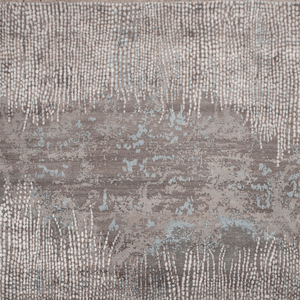 Tapis contemporain en laine et soie de bambou noué à la main pour salon - Product Image 5