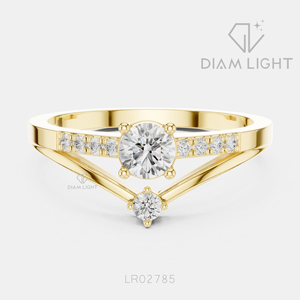 Bague de promesse en or blanc 14 carats avec diamant de laboratoire rond certifié IGI 0,25 carat, couleur F+, clarté VS+, pour femme, idéale pour un cadeau - Product Image 5