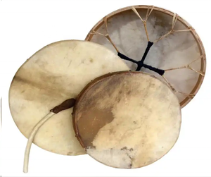 Tambour chamanique artisanal, peau naturelle, cadre en érable, tambour rond à main pour la méditation, la guérison sonore et la percussion - Product Image 2