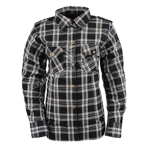 Camisa de Franela a Cuadros para Hombre, Estilo Deportivo, Manga Larga, Corte Regular, con Botones, Forro de Aramida, Resistente al Viento, a la Abrasión y Transpirable - Product Image 1