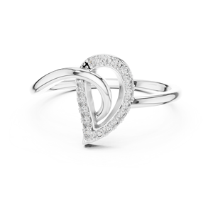 Bague classique à pétale unique en diamant de laboratoire taillé, en or rose massif 18 carats plaqué rhodium, pour fiançailles, Saint-Valentin, usage quotidien pour femme - Product Image 5