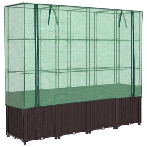 Bac à plantes surélevé en polypropylène marron 63,0 po x 15,7 po pour jardins, serres et pièces - Product Image 2