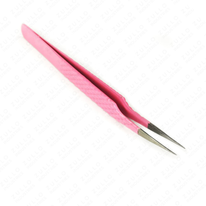 Pince à épiler professionnelle en acier inoxydable rose avec revêtement en poudre pour extensions de cils, outil d'application de précision pour cils - Product Image 2