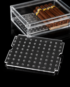 Elegant Custom Modern Eco-friendly for Clear <b>Large</b> Acrylic Cigar Humidor <b>Box</b> High Airtight Pre-Assembled Display Case - Product Image 1