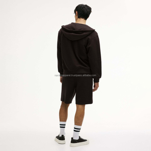 Nardon Apparel – Sweat à capuche décontracté rétro en coton mélangé 360 g/m² lavé, avec effet de pulvérisation PP, sans bords brossés, style urbain, vente chaude - Product Image 2