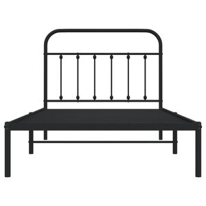 Cadre de lit en acier noir thermolaqué de 39,4 x 78,7 pouces – Catégorie de produits : Lits métalliques - Product Image 6