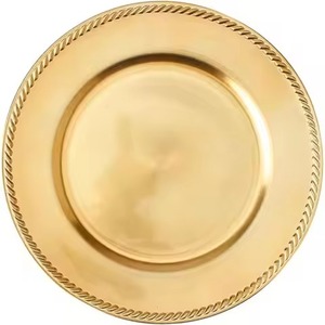 Assiette de présentation en laiton pour la maison, base de table décorative élégante pour mariage, fête, restaurant, hôtel, décoration de salle à manger - Product Image 5