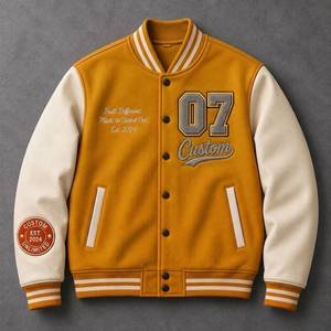 Custom Mens Baseball Varsity <b>Jacket</b> Wool Blend Chenille <b>Patches</b> Wholesale <b>for</b> Sports Retailers Private Label - Product Image 1