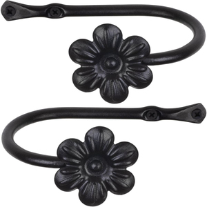 Classic Black Spiral Curtain Holdbacks Traditional Design Durable <b>Metal</b> Window Decor Accessory Handmade Curtain <b>Tie</b> <b>Backs</b> - Product Image 2