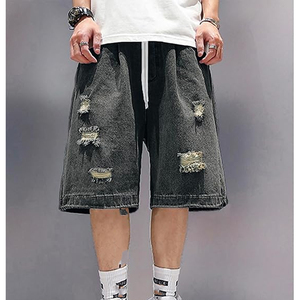 Pantalones Cortos de Mezclilla con Lavado Ácido al por Mayor para Hombre y Mujer, Estilo Vintage, Ajuste Holgado, 100% Algodón, Personalizables con Logotipo OEM - Product Image 2