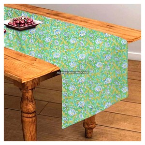 Floral Hand Block Printed Decorative Table <b>Runner</b> For Dining Table Elegant And Cotton Fabric For Special Occasions For Wedding - Product Image 1