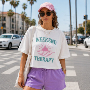 T-shirt décontracté pour femme, coupe ample, 100% coton, respirant, manches courtes, tee-shirt d'été - Product Image 3