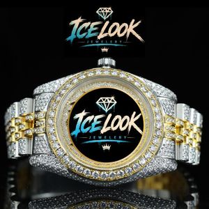 นาฬิกาควอตซ์หรูหราดีไซน์ Ice Look สายสแตนเลสประดับโมอิสซาไนต์ ตัวเรือนทรงกลม หน้าปัดเรืองแสง สำหรับผู้ชาย ใส่ได้ทั้งในชีวิตประจำวันและงานทางการ - Product Image 5