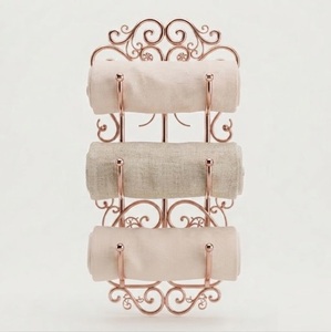 Modern Wall Mounted 3-Tier Copper <b>Towel</b> <b>Rack</b> Luxury Rose Gold Rolled <b>Towel</b> Holder For Hotel & Home Bathroom <b>Storage</b> - Product Image 4