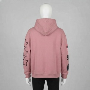 เสื้อแจ็คเก็ตฮู้ดซิปเต็มตัวลายกราฟิกแบบกำหนดเอง พร้อมลายปักดาวที่แขนเสื้อ พิมพ์ตัวเลข ตกแต่งด้วยหมุด ฮู้ดแบบสบายๆ สไตล์สตรีทแวร์ - Product Image 2