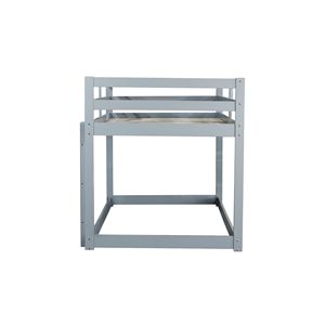 Letto a soppalco grigio solido con piattaforma in legno e gomma, con scaletta e doghe rinforzate, per bambini - Product Image 6