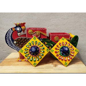 Boîte décorative Art Déco Peacock Heritage Indian pour Diwali, Fête de l'Indépendance, Anniversaire, Baby Shower, Retraite et Condoléances - Product Image 2