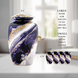 Luxury Brass Cremation Urn for Adult Ashes Wholesale Funeral Urn Made of Solid Metal Decorative Aluminum Ashes Urn for <b>Memorial</b> - Product Image 4