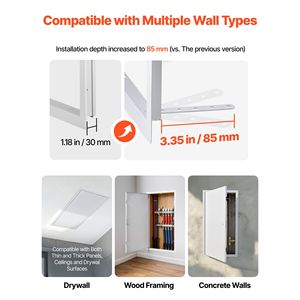 Pannello di Accesso in Acciaio Zincato 25.3 X 13.3 per Soffitti, Facile Installazione, Porta di Servizio a Cerniera con Chiusura a Vite, Porta di Accesso per Cartongesso - Product Image 2
