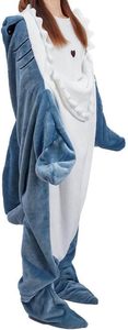 Couverture en peluche requin à capuche, longue et douce, combinaison animale de dessin animé, pyjama intégral - Product Image 2