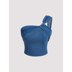 Ropa de mezclilla para mujer, Top de mezclilla para mujer, Vestido de mezclilla para mujer, Conjunto de mezclilla para mujer, Adornos, Bordado, Mezclilla de lavado oscuro - Product Image 1