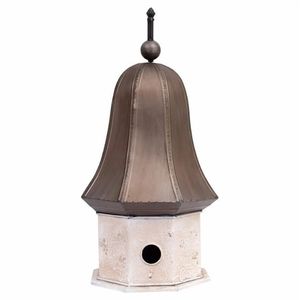 Casa para Pájaros en Forma de Cabaña, Jaula y Refugio para Pájaros de Metal de Cobre Hecha a Medida, Decoración de Jardín de Alta Calidad, Casa para Mascotas de Jardín - Product Image 1