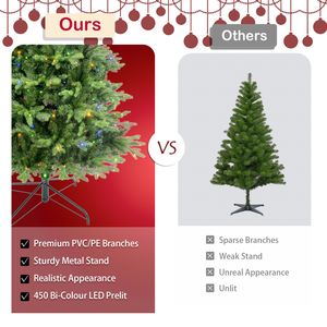 Everett Balsam Green Artificial Christmas <b>Tree</b> with 550 Multi-Colour <b>LED</b> <b>Lights</b> and 2286 Branch Tips Prelit PE PVC Metal Stand - Product Image 5