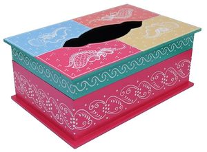 Traditional Chinese Wedding Napkin Dispenser <b>Tissue</b> Box Karigar Trunk Gift Box <b>Colorful</b> Printed Holder Sweet Home Packaging Box - Product Image 3