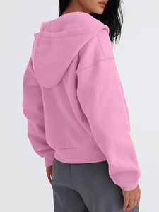 Sweat à capuche zippé surdimensionné élégant et personnalisé pour femme, nouvelle mode, manches longues, sweat-shirt zippé pour femme, vente en gros OEM - Product Image 2