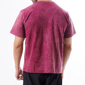 Camiseta Casual de Algodón a Rayas para Hombre, Cuello Redondo, Oversize, Ecológica, 320g, Impresión Serigráfica, Venta al Por Mayor de Fábrica - Product Image 4
