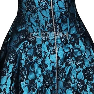 Corset amincissant en dentelle turquoise avec baleines en acier et bustier en maille noire pour robe – Vente en gros - Product Image 5