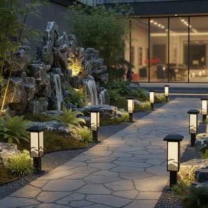 Lámpara de Jardín Decorativa de Estilo Japonés Moderno, Forma de Hongo, Luz Cálida Amarilla 3500K, Resistente al Agua IP65 - Product Image 3